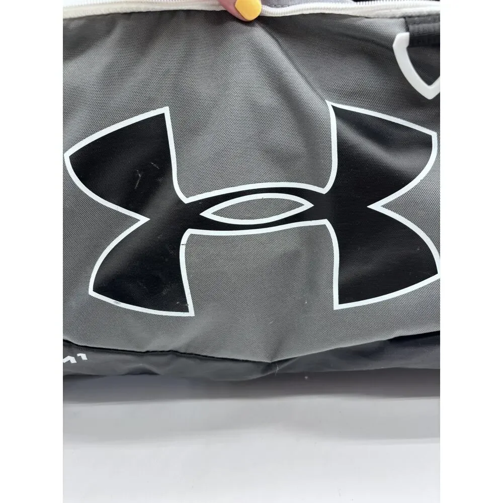 Under Armour Storm Duffel Bag Gym Workout Pockets Shoulder Carry Gray Black